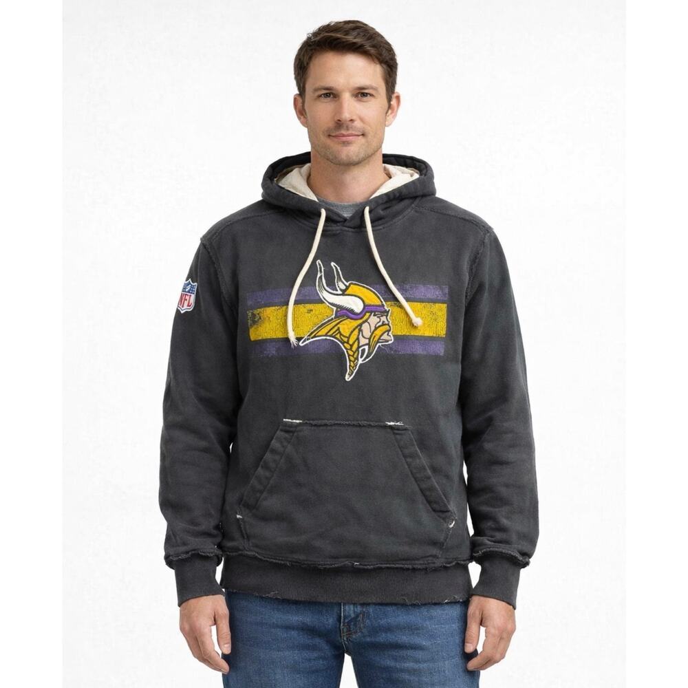 VTG Reebok NFL Minnesota Vikings Hoodie Sweatshirt Mens M Distressed Winter Rare
